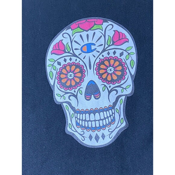 Champion Reverse Weave DIA DE LOS MUERTOS Sweatshirt Black Size Small 20pit2pit - Picture 3 of 7